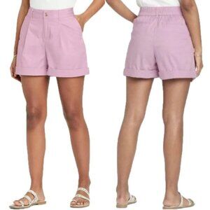 A New Day Women's Pleat Front Chino Cuffed Shorts Purple Lilac Size XXL NWT, $20